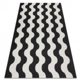 Covor sisal Flat 49377690 Valuri crem / negru, 160x230 cm