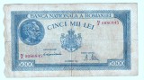 ROMANIA 5000 5 000 LEI 10 OCTOMBRIE 1944 STARE F BUNA CU 2 FISURI
