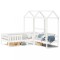 Gossi set pat banca cu acoperis, alb, 75x190 cm, lemn masiv de pin
