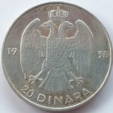 Iugoslavie 20 dinari 1938 argint, Europa