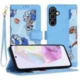 Husa flipcraft pentru samsung galaxy a35 5g - protectie 360, design floral, vibrant&Acirc;&nbsp;blue