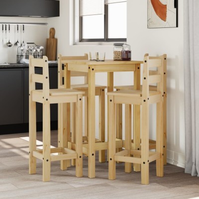Gossi set mobilier de bar, 5 piese, lemn masiv de pin foto