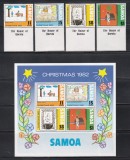 Samoa 1982 - Crăciun - Desene de copii intre 7 - 16 ani, Serie + Colita, MNH