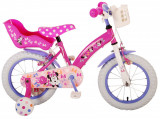 Bicicleta pentru fete Disney Minnie Cutest Ever!, 14 inch, culoare roz/violet, f PB Cod:21436-CH-IT