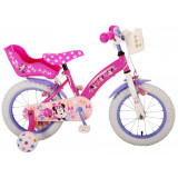 Bicicleta pentru fete Disney Minnie Cutest Ever!, 14 inch, culoare roz/violet, f PB Cod:21436-CH-IT