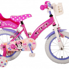 Bicicleta pentru fete Disney Minnie Cutest Ever!, 14 inch, culoare roz/violet, f PB Cod:21436-CH-IT