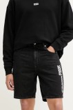 Karl Lagerfeld Jeans pantaloni scurți jeans culoarea negru, A3M10048