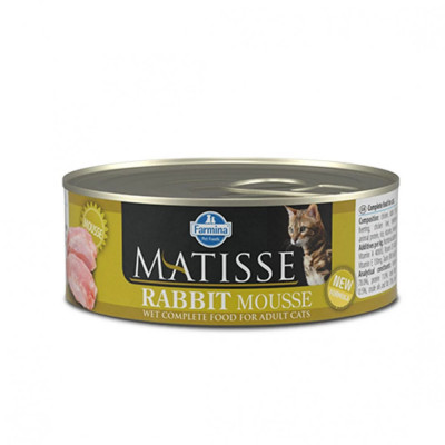 Conserva de Carne Farmina Matisse pentru Pisici, Mousse Iepure, 85 g foto