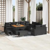 VidaXL Set de canapele pentru grădină 13 pcs Negru Rattan poli