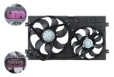 Ventilator radiator Audi A3; Seat Cordoba, Ibiza; Skoda Fabia, Roomster; VW Bora, Fox, Golf IV, Lupo, New Beetle, Polo; mufa cu 3 + 3 pini,