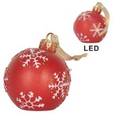 Cumpara ieftin Decoratiune Glob Craciun polirasina multicolora cu led &Oslash; 12x14 cm