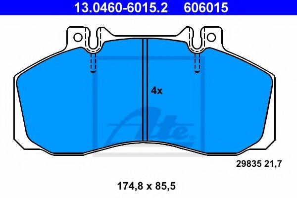 Set placute frana,frana disc MERCEDES VARIO cabina cu motor (1996 - 2016) ATE 13.0460-6015.2