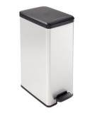 Cos pentru gunoi cu pedala SLIM METALIZAT 25 L, 02339