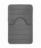 Set 2 covorase de baie gri, antiderapante si absorbante, 80x50/50x40 cm