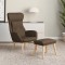 vidaXL Scaun de relaxare cu taburet, maro, textil