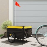 Remorca pentru biciclete, negru si galben, 45 kg, fier GartenMobel Dekor, vidaXL