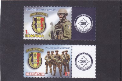ROMANIA 2012 - ZIUA LUPTATORULUI ANTITERORIST, VINIETA 1, MNH - LP 1962b foto