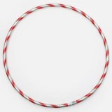 Cerc Hula Hoop cu Dungi, 60 cm, Alb și Roșu, CMCLASS