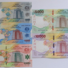 CENTRAL AFRICAN STATES - LOT 500 + 1000 + 2000 + 5000 + 10000 FRANCI 2020 - UNC