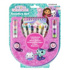 Set creativ cu caiet, creioane, stickere si alte accesorii, Starpak, Gabbys Dollhouse