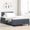 VidaXL Pat cu arcuri cu headboard Gri &icirc;nchis 120 x 190 cm Catifea 3342573