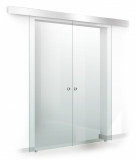 Usa culisanta Boss &reg; Duo 85+85x215 cm, sticla Gri securizata, glisanta in ambele directii, Modern Glass Art