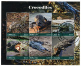 Timbre Liberia 2021, Fauna: Crocodili, Colita Noua - Colectie Filatelica, Timbre Straine Dupa 1950, Liberia, Crocodili