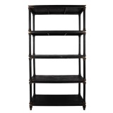 Cumpara ieftin Raft lemn negru vintage 110x40x210 cm
