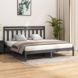 Cumpara ieftin Cadru de pat, gri, 200x200 cm, lemn masiv