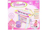 INSTRUMENT MUZICAL PIANINA ELECTRONICA MALPLAY CU SCAUN SI MICROFON 45 CM INALTIME ROZ, AS