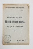 Datoriile imediate ale fondului national evreesc de Ing. agr. J. Oettinger - Bucuresti, 1919