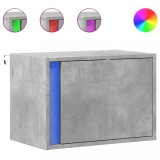 Cumpara ieftin Noptiere montate pe perete cu lumini LED, 2 buc., gri beton