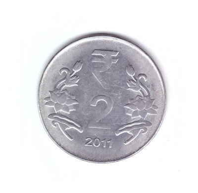 Moneda India 2 rupees 2011 Calcutta, stare buna, curata foto