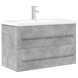 Cumpara ieftin Set mobilier de baie, 2 piese, gri beton, lemn compozit