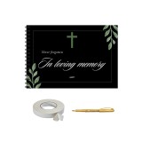 Carte funerara de oaspeti pentru inmormantare, 25 de file, A4 landscape, memorii pentru cei plecati, accesoriu nunta