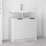 Dulap de baie, alb extralucios, 64,5x33,5x59 cm, lemn compozit