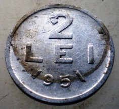 1.868 ROMANIA RPR 2 LEI 1951 foto