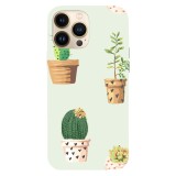 Husa compatibila cu Apple iPhone 15 Pro Max model Cactus in bloom, Silicon, TPU, Viceversa, Transparent, Carcasa