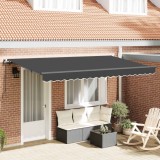 vidaXL Cortina Retractabilă Manual Antracit 350 x 200 cm țesătură 3329652