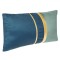 Perna Decorativ Iarna Albastru Menta din Catifea cu Linii Aurii 50x30 cm