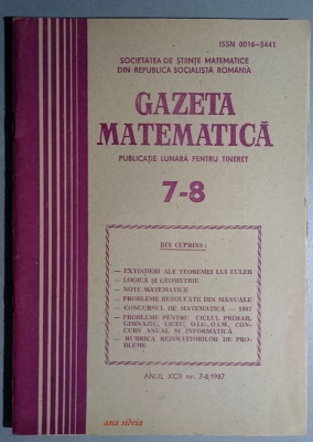 Gazeta matematica nr 7-8 din 1987 foto