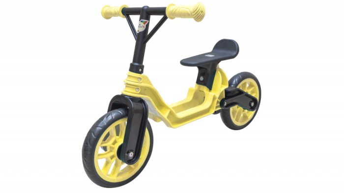 Bicicleta fara pedale Malipen cu cadru din plastic, galben