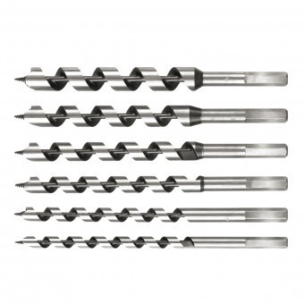 Set 6 burghie pentru lemn Sthor 22465, lungime 230 mm, 10-20 mm, hex foto