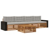 vidaXL Set de canapele de exterior 5 pcs Natural și gri deschis 3383004