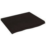 Blat de baie, maro inchis, 60x60x(2-4) cm, lemn masiv tratat
