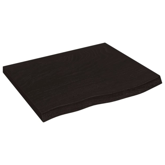 Blat de baie, maro inchis, 60x60x(2-4) cm, lemn masiv tratat