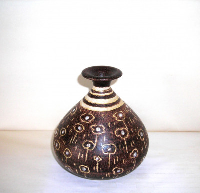 Vaza ceramica modelata si decorata manual - design Stelio Corsani, Italica ARS foto