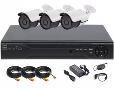 Kit/sistem supraveghere cu 3 camere 5 MP ENVIO AESS-KIT3CHBFM60H500ST foto