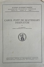 Analele Academiei Rom&acirc;ne, G. Oprescu, Carol Popp De Szathmary desinator, 1941