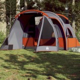 vidaXL Cort de camping tunel pentru 4 persoane, gri, impermeabil